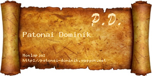 Patonai Dominik névjegykártya